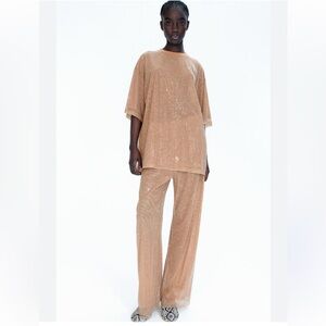 NWT H&M Studio Nude Sequin Runaway Pants Size XS